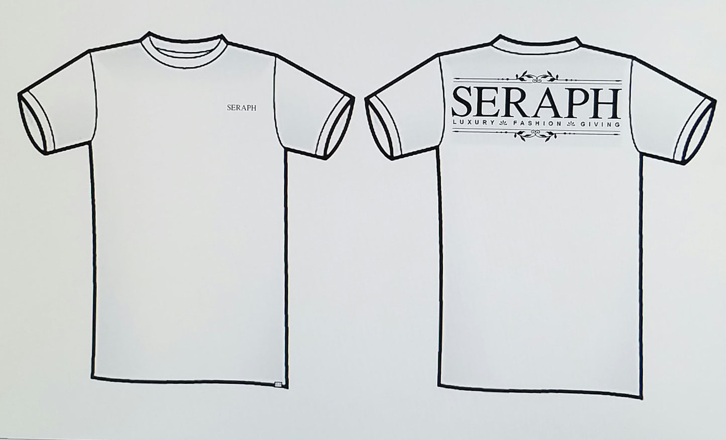 Short Sleeve T-Shirt, White with black print