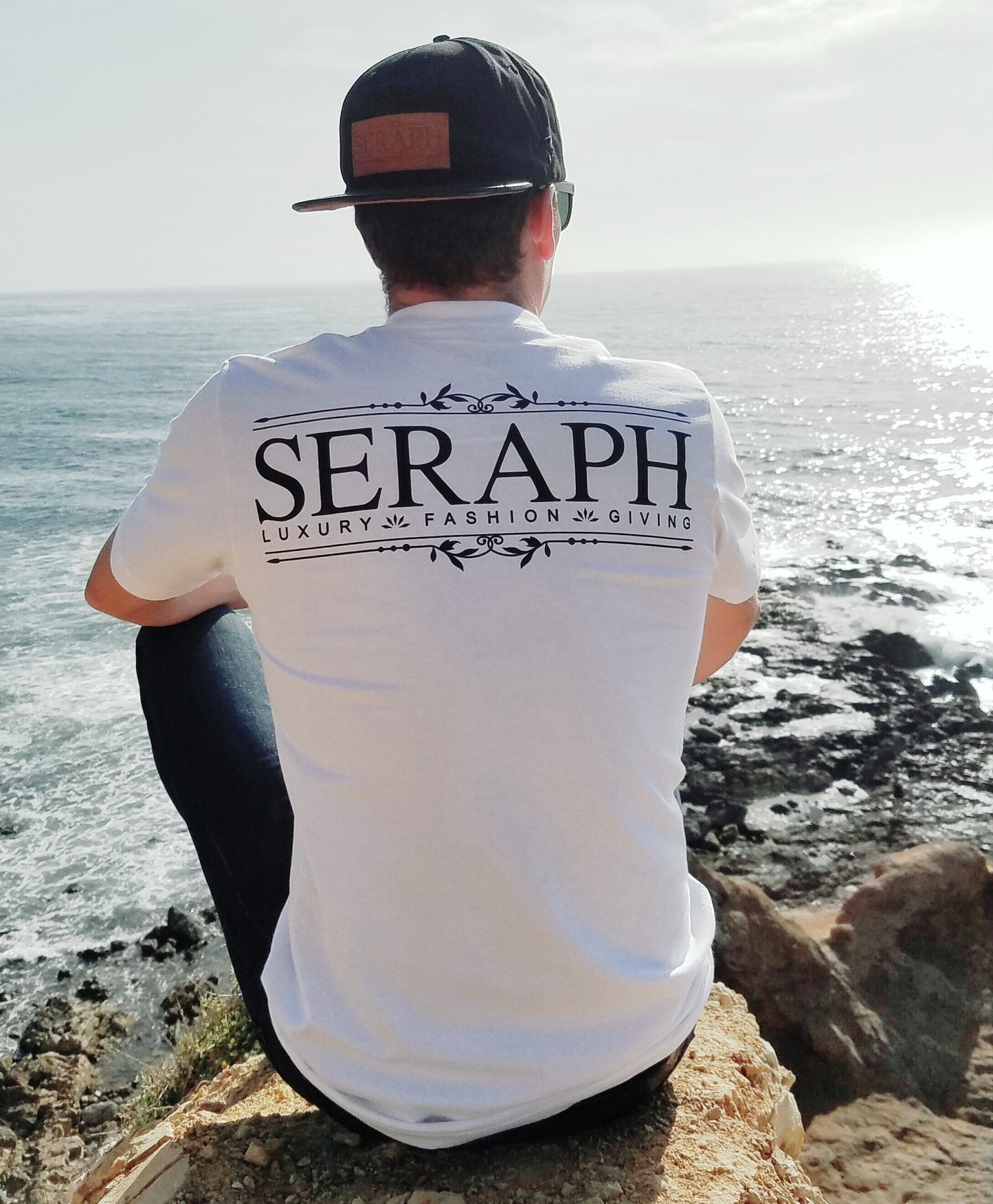 Short Sleeve T-Shirt, White with black print
