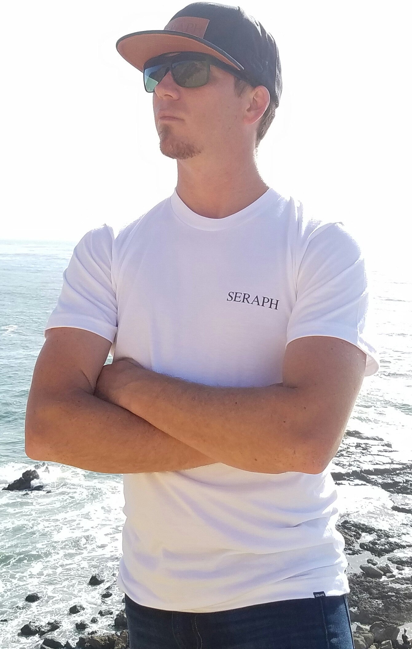 Short Sleeve T-Shirt, White with black print