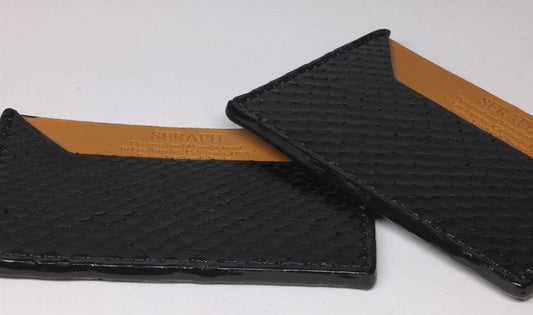 Wallet, Black Water Snake with Italian leather