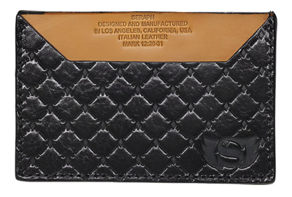 Wallet, Black Seraph Pattern with Italian leather