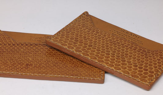 Wallet, Brown Sea Snake with Italian leather