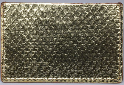 Wallet, Gold Metallic Snake with Italian leather