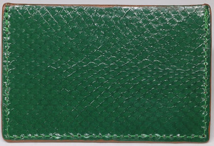 Wallet, Green Snake with Italian leather