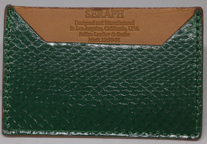 Wallet, Green Snake with Italian leather