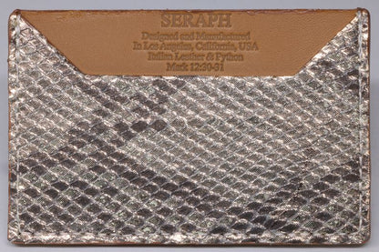 Wallet, Pink and White Metallic Python with Italian leather (small pattern)