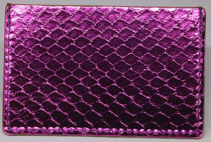 Wallet, Purple Metallic Snake with Italian leather