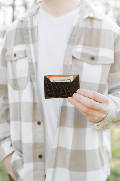 Wallet, Alligator with Italian leather (large pattern)