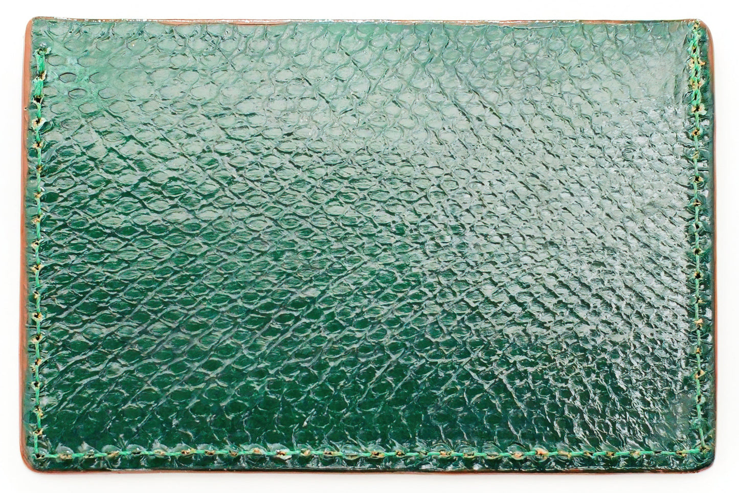 Wallet, Green Snake with Italian leather