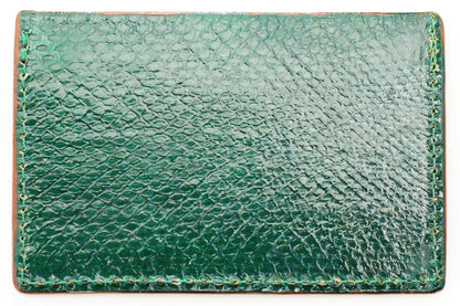 Wallet, Green Snake with Italian leather