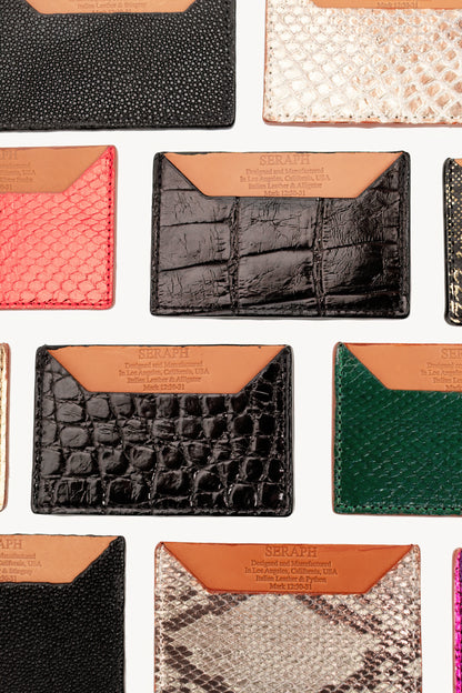 Wallet, Pink and White Metallic Python with Italian leather (small pattern)