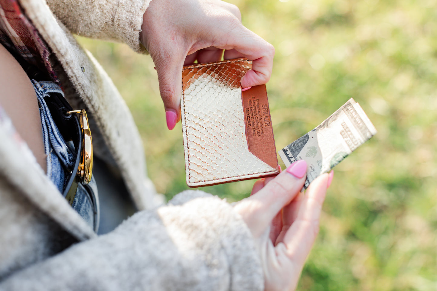Wallet, Snake with Italian leather