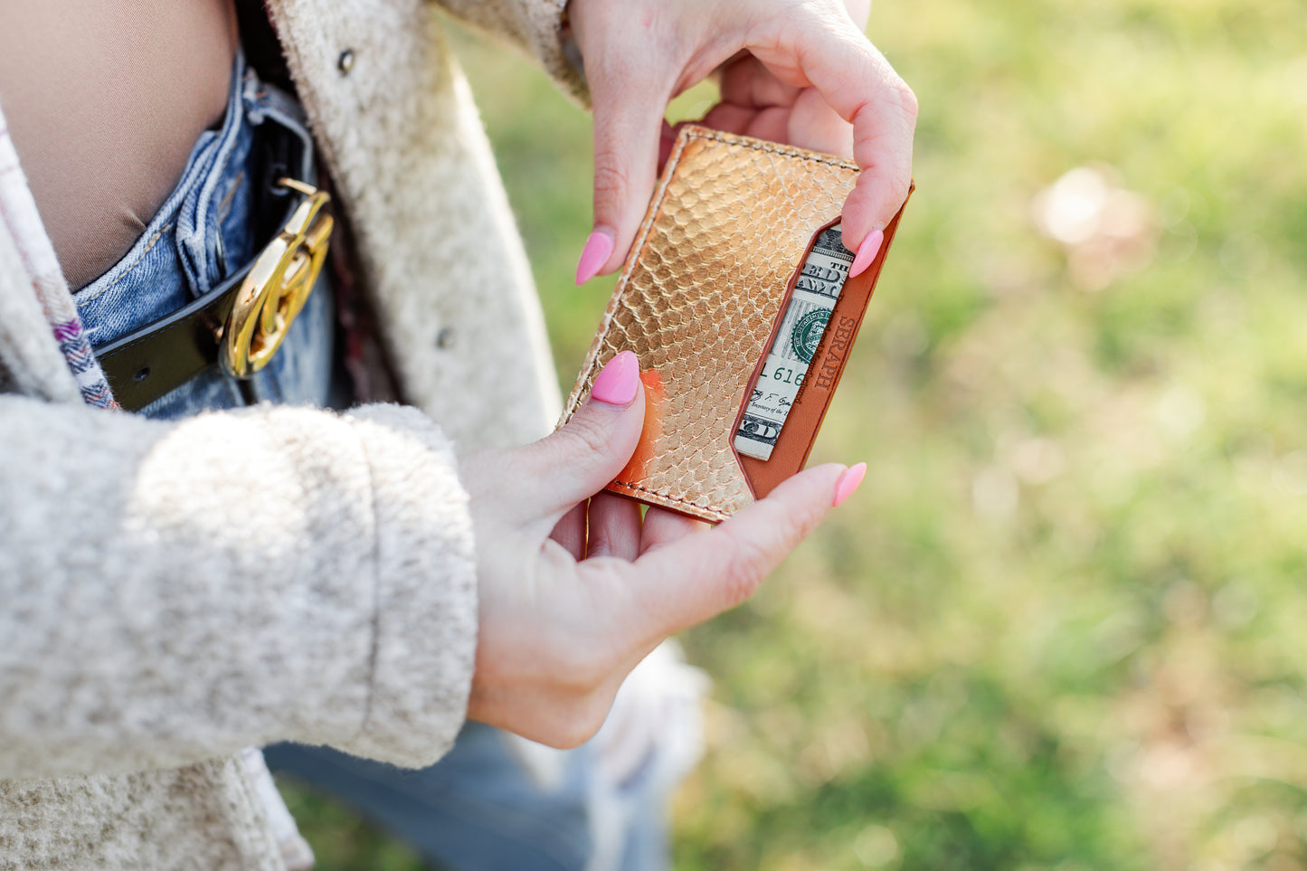 Wallet, Snake with Italian leather