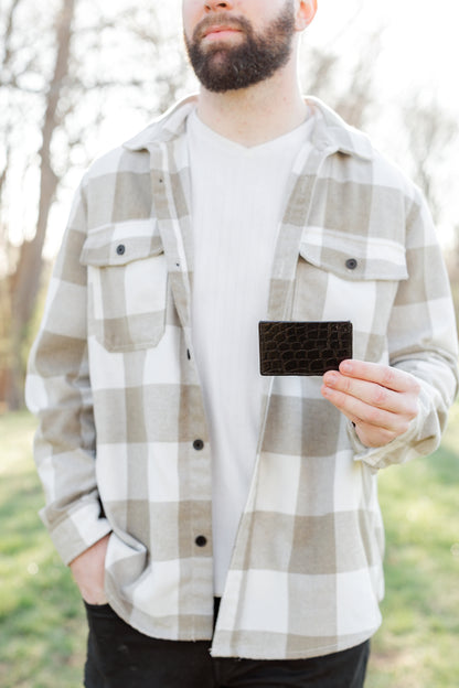 Wallet, Alligator with Italian leather (small pattern)