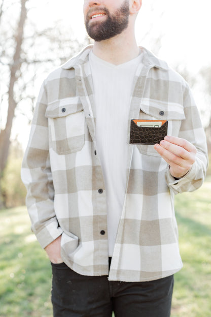 Wallet, Alligator with Italian leather (small pattern)