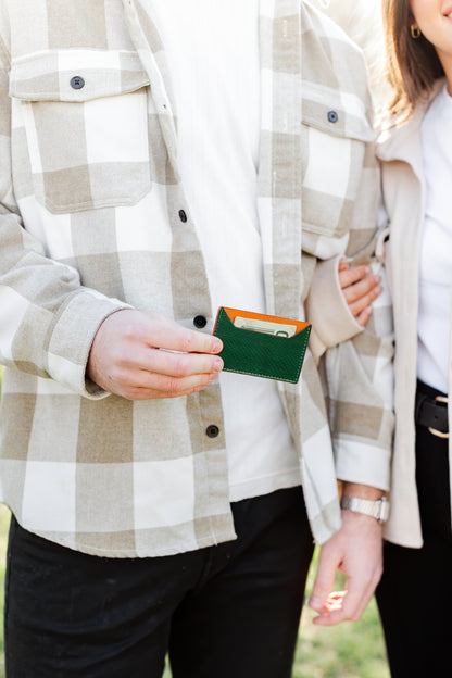 Wallet, Green Snake with Italian leather