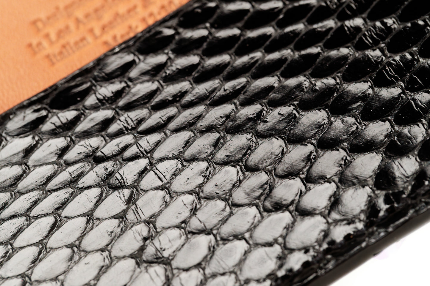 Wallet, Black Water Snake with Italian leather