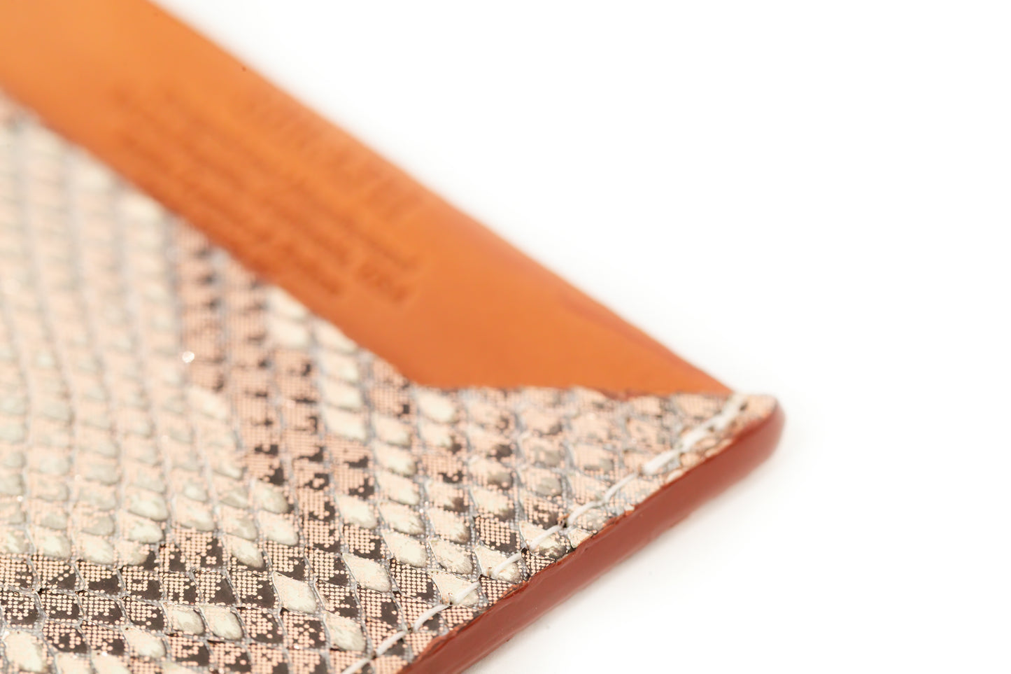 Wallet, Pink and White Metallic Python with Italian leather (small pattern)
