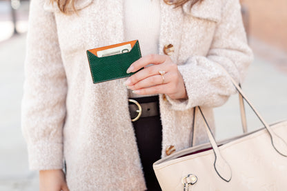 Wallet, Green Snake with Italian leather
