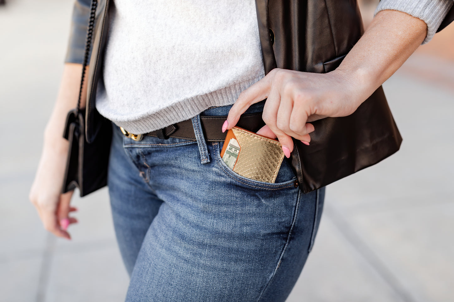 Wallet, Snake with Italian leather