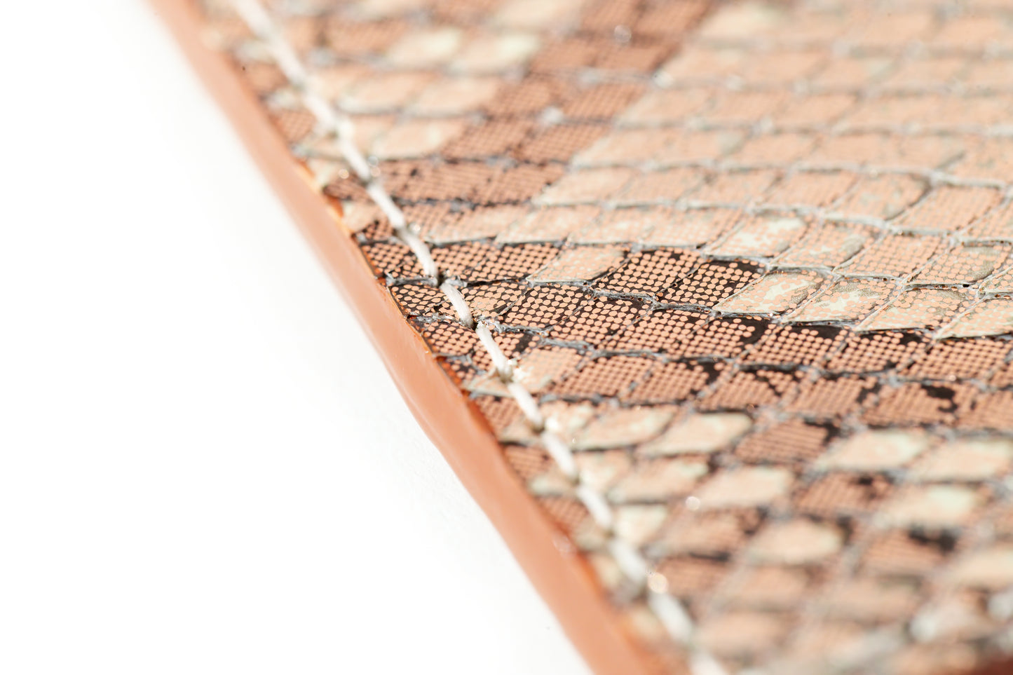 Wallet, Pink and White Metallic Python with Italian leather (small pattern)