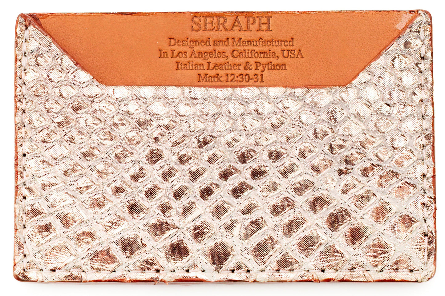 Wallet, Pink and White Metallic Python with Italian leather (large pattern)