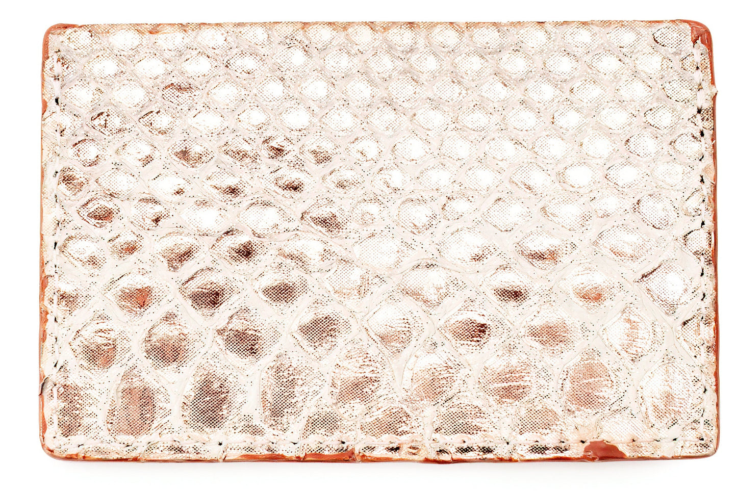 Wallet, Pink and White Metallic Python with Italian leather (large pattern)
