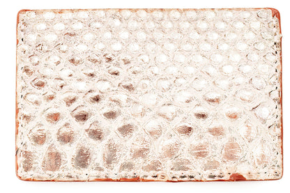 Wallet, Pink and White Metallic Python with Italian leather (large pattern)