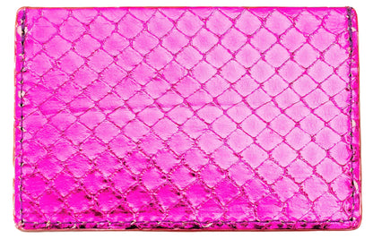 Wallet, Purple Metallic Snake with Italian leather