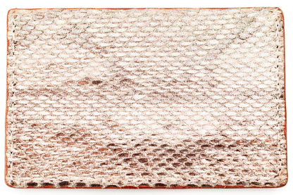 Wallet, Pink and White Metallic Python with Italian leather (small pattern)