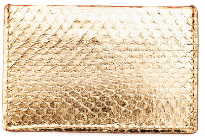 Wallet, Gold Metallic Snake with Italian leather