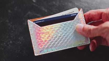 Wallet, Iridescent Peral Snake with Italian leather