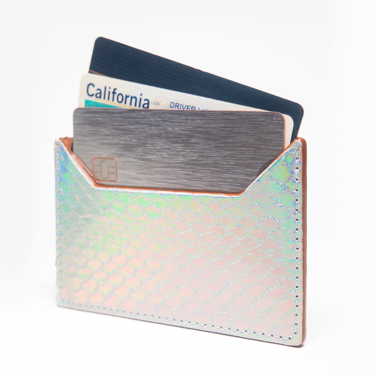 Wallet, Iridescent Peral Snake with Italian leather