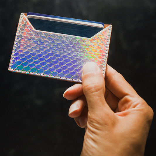 Wallet, Iridescent Peral Snake with Italian leather
