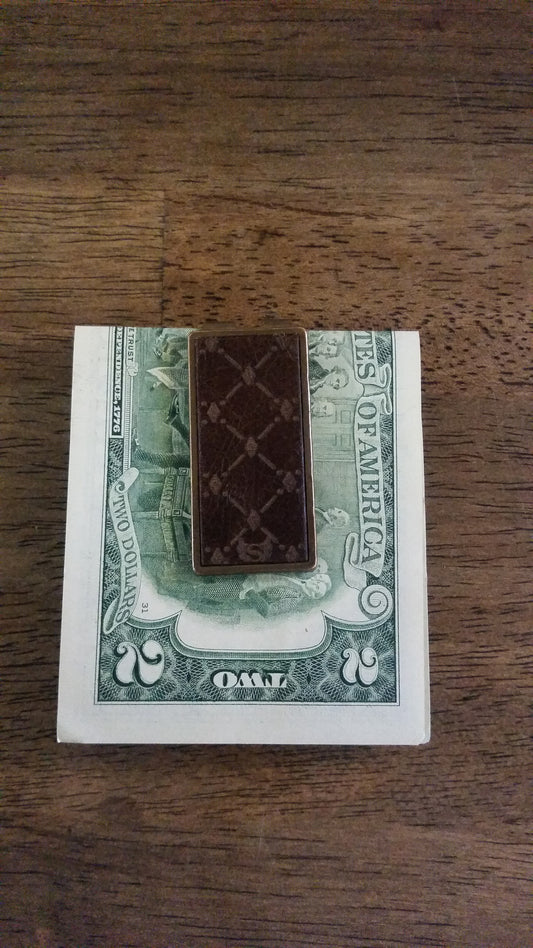 Money Clip bronze & leather