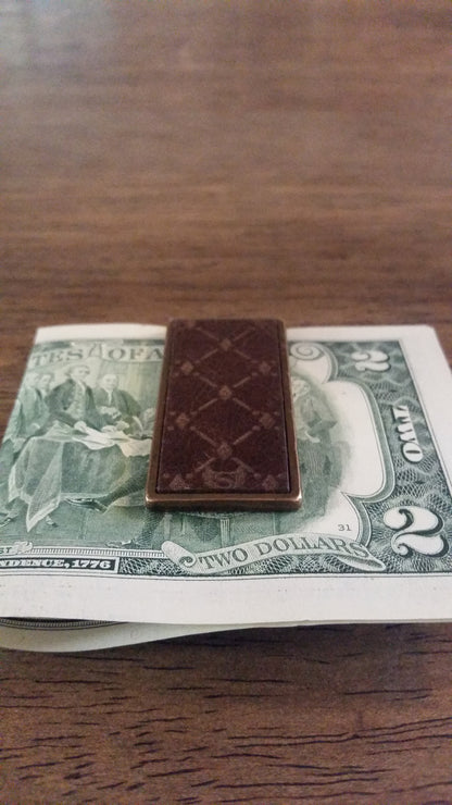 Money Clip bronze & leather