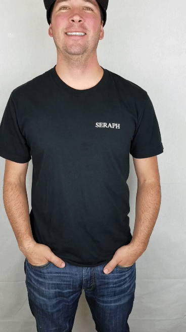 Short Sleeve T-Shirt, Black with white print