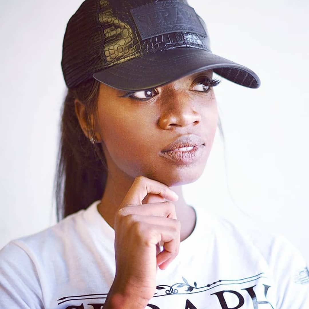 Black Label Trucker Hat, Alagator embossed Italian Leather & Italian leather