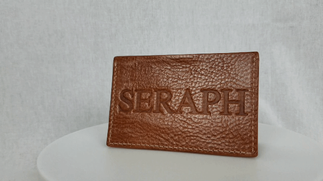 Wallet, Emblem Emboss, Cream Italian leather