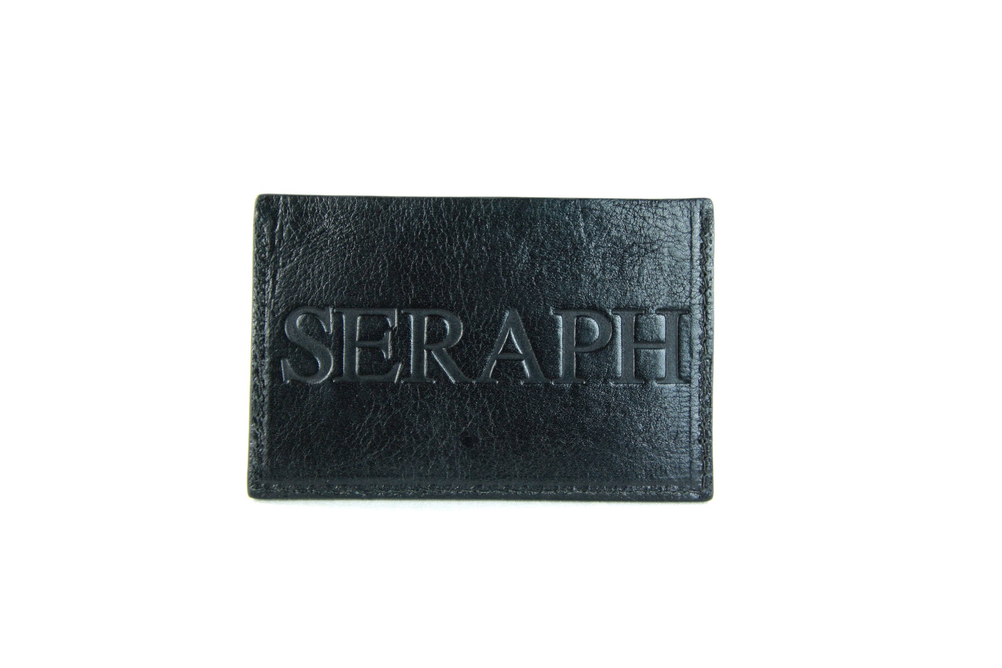 Wallet, Emblem Emboss, Black Italian leather
