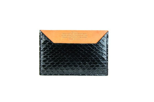 Wallet, Black Water Snake, Italian leather