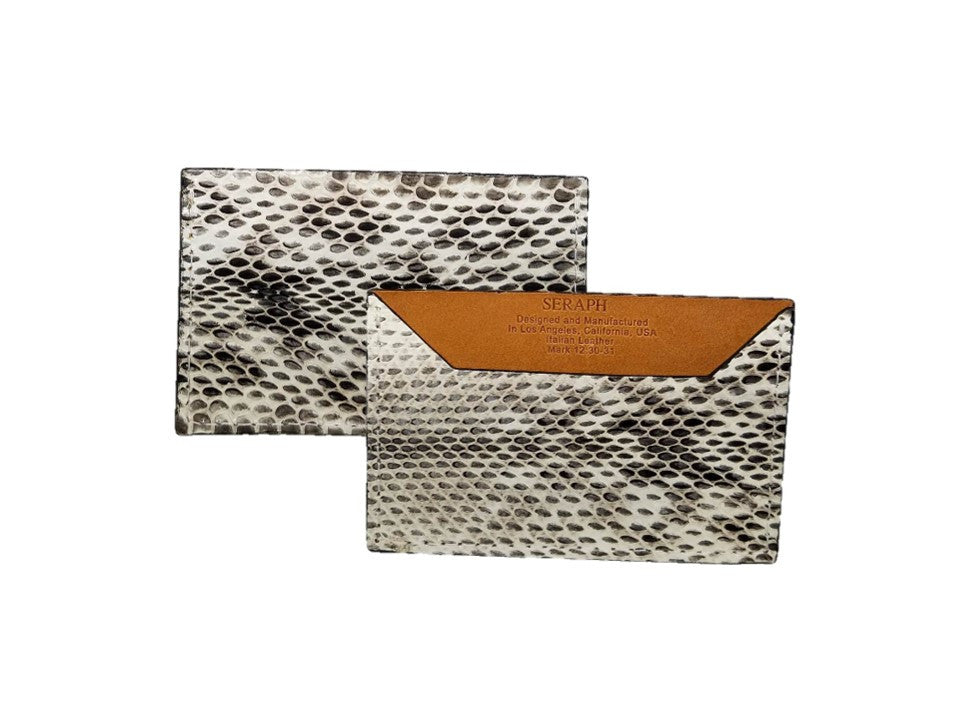 Wallet, White & Black Viper Snake, Italian leather